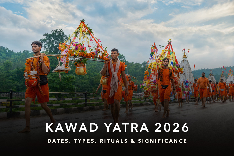 Kawad Yatra 2026 Kanwariyas carrying decorated kawads during the Shravan pilgrimage