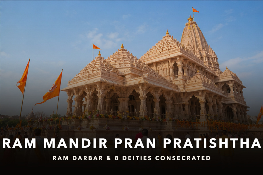 Ram Mandir Pran Pratishtha with Ram Darbar and eight deities