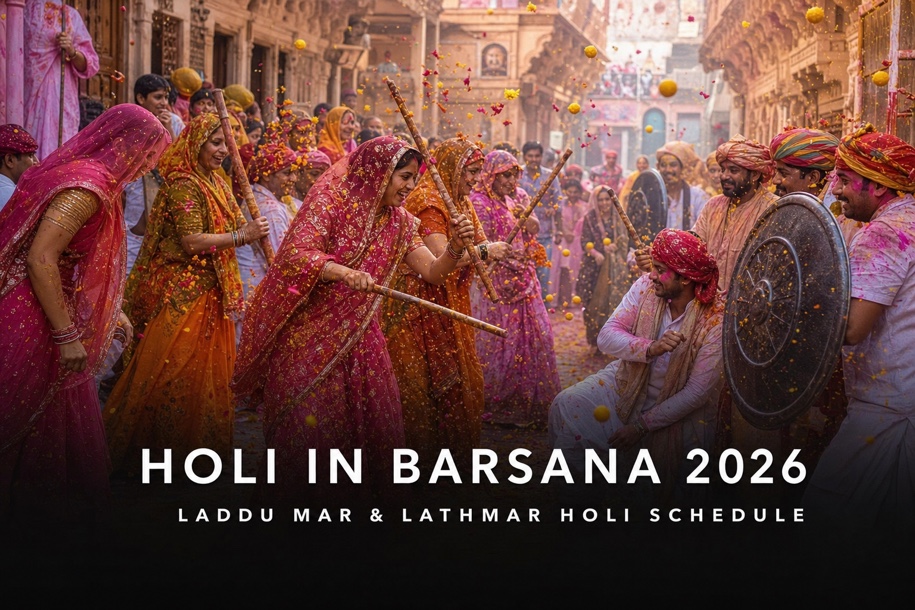 Holi in Barsana 2026 Laddu Mar and Lathmar Holi