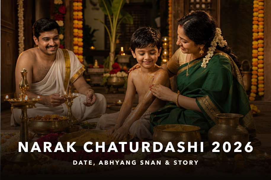 Narak Chaturdashi 2026 date, Abhyang Snan and story