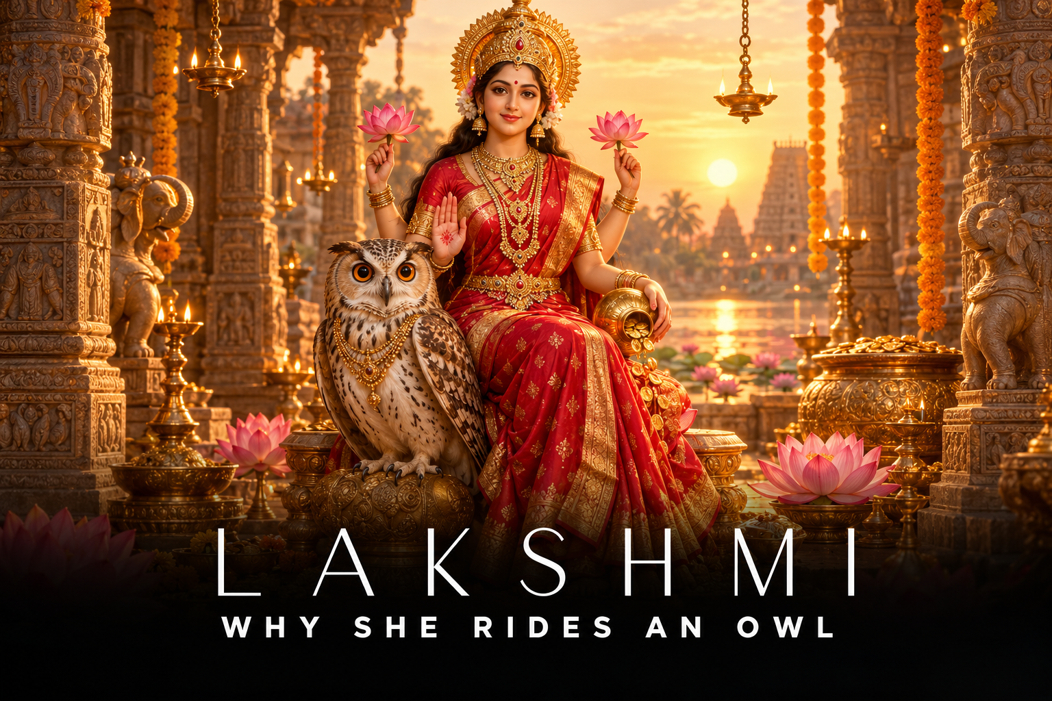 Goddess Lakshmi with her owl Uluka