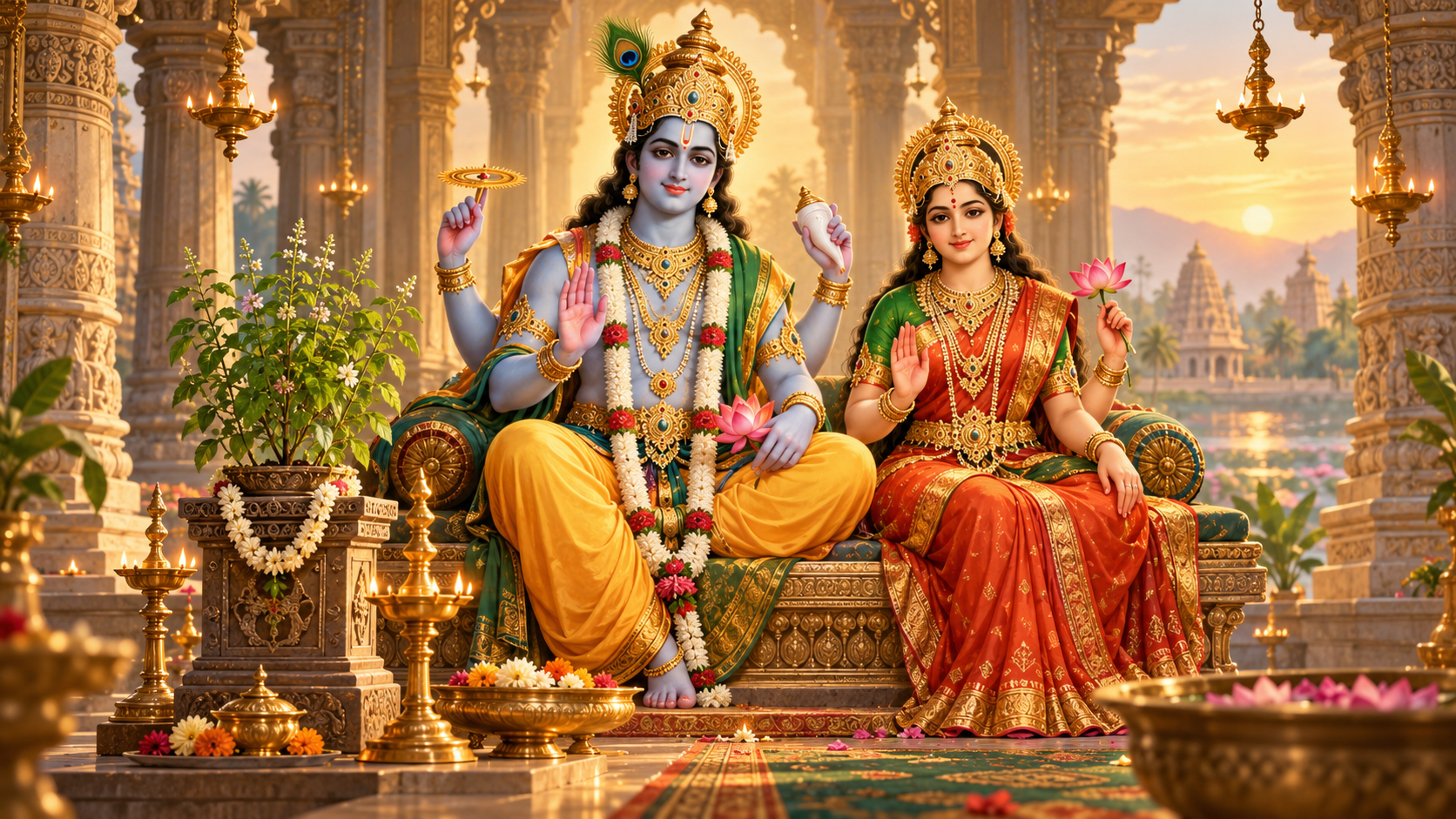 Lord Vishnu and Goddess Lakshmi worship for Rama Ekadashi 2026