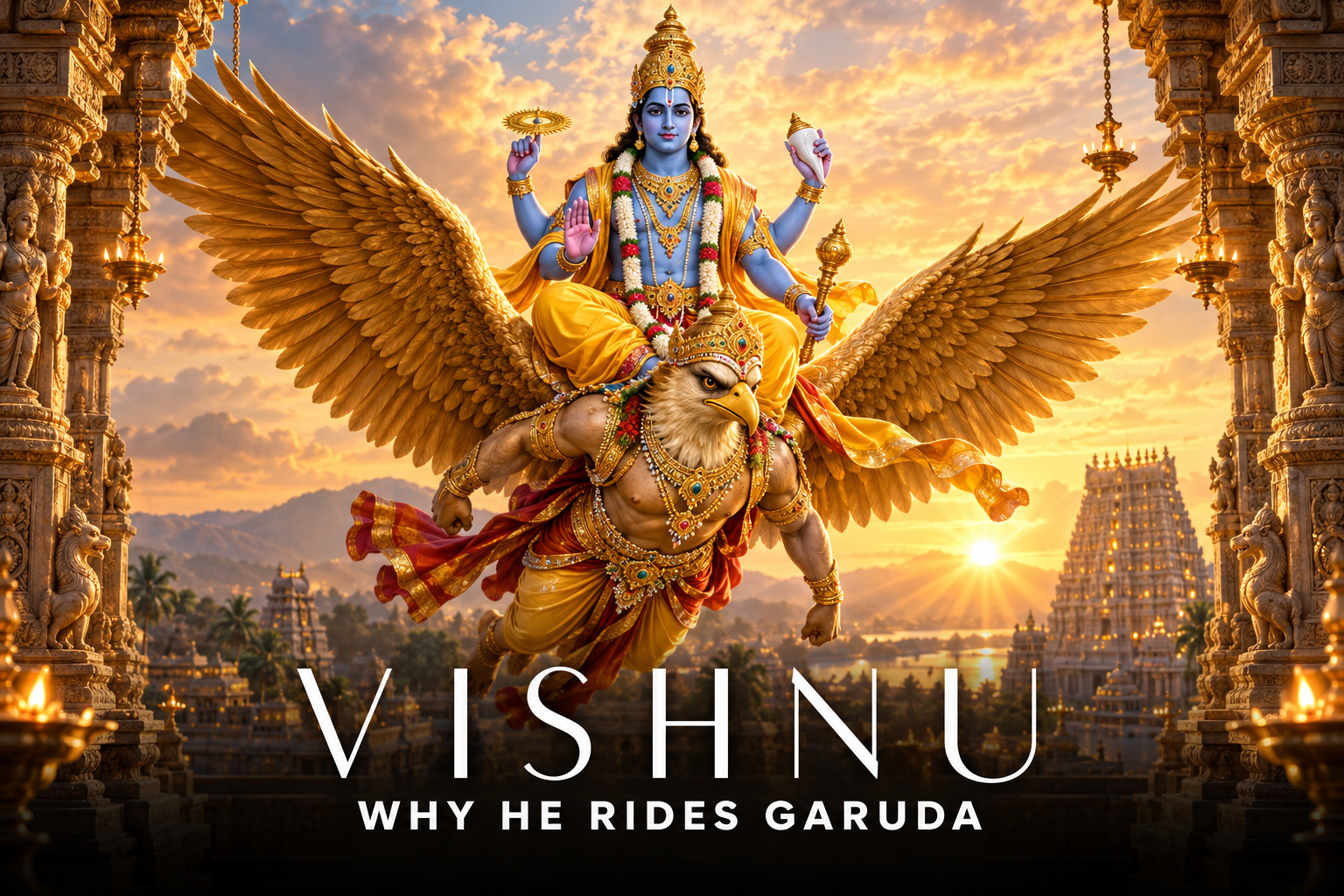 Lord Vishnu with his mount Garuda